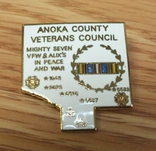 Anoka County Veterans Council Mighty Seven Vintage Collectible Lapel Pin 