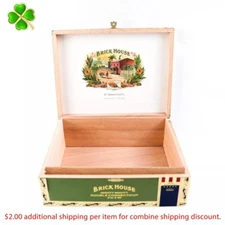 Brick House Double Connecticut Mighty Mighty Wood Cigar Box 9.25" x 7.25" x 3.25