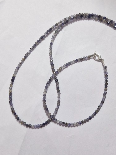 17" Necklace Natural Iolite Gemstone Beads 925 Sterling Silver 7" Bracelets - Picture 5 of 10