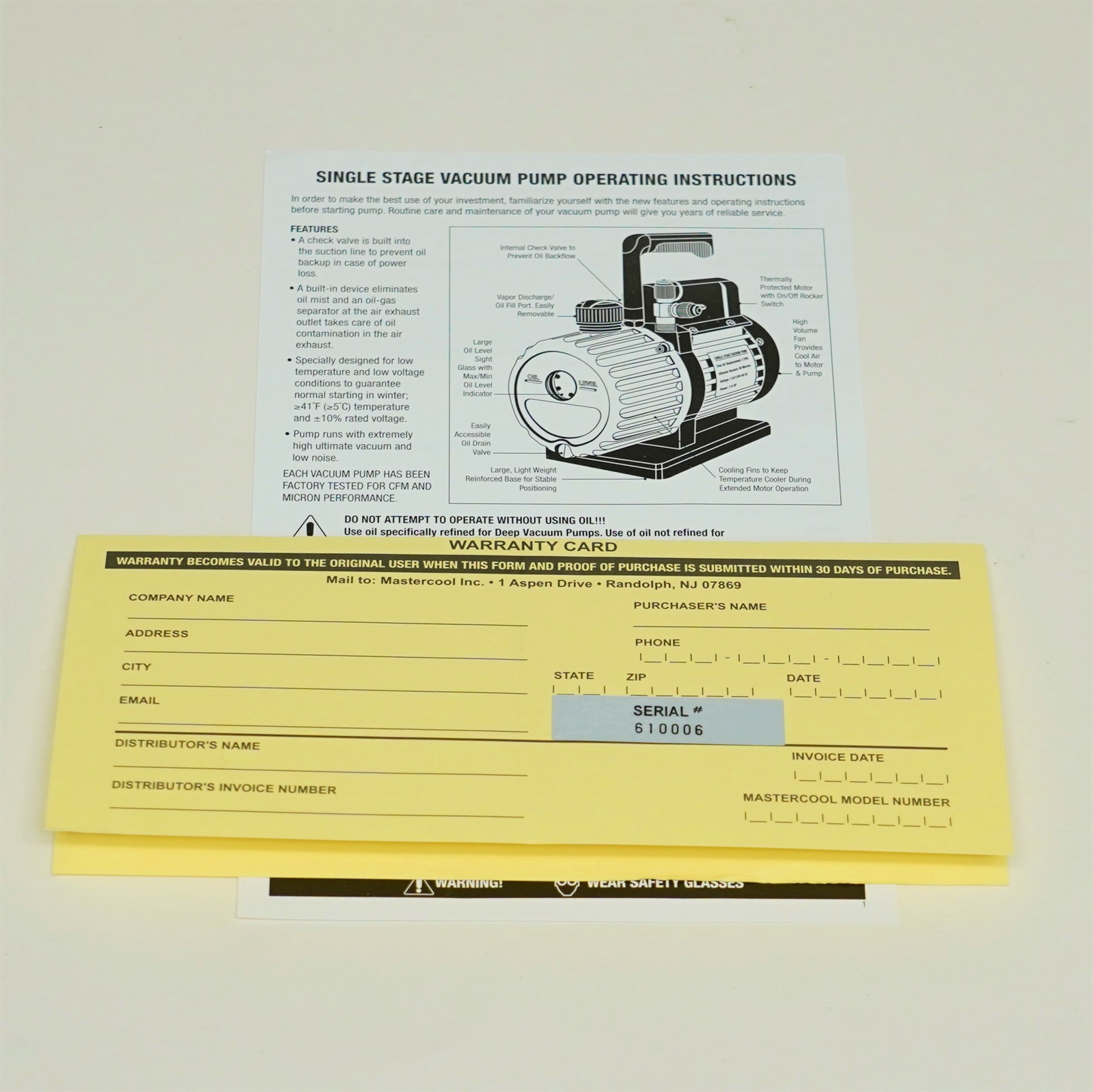 Mastercool 6 CFM Vacuum Pump 90066bsf for 1234yf Systems for sale
