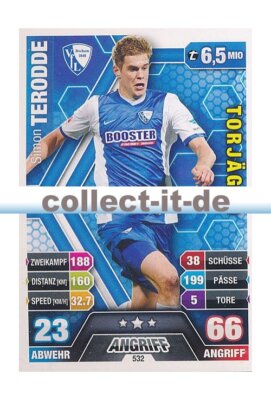 Match Attax Extra 14/15 - 532 - Simon TERODDE- 2. Bundesliga Torjäger
