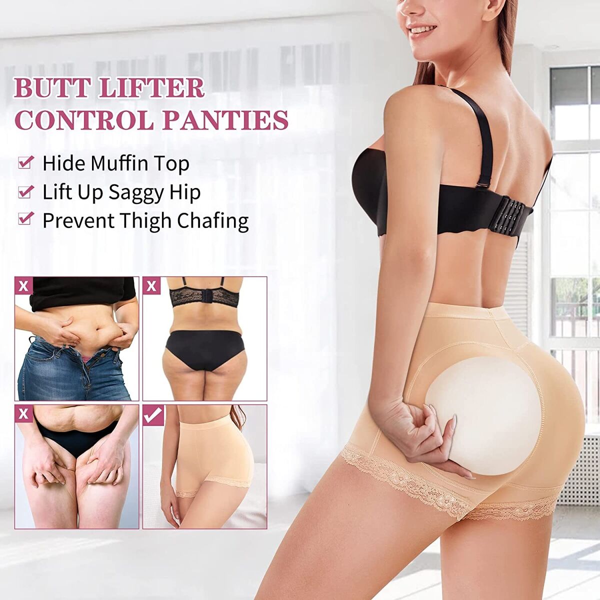 Women's FAKE ASS Butt Lifter&Hip Enhancer Buttock Padded Shaper Panty  Underwears