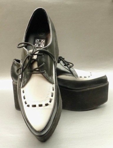 T.U.K. Creeper Black White Shoes 