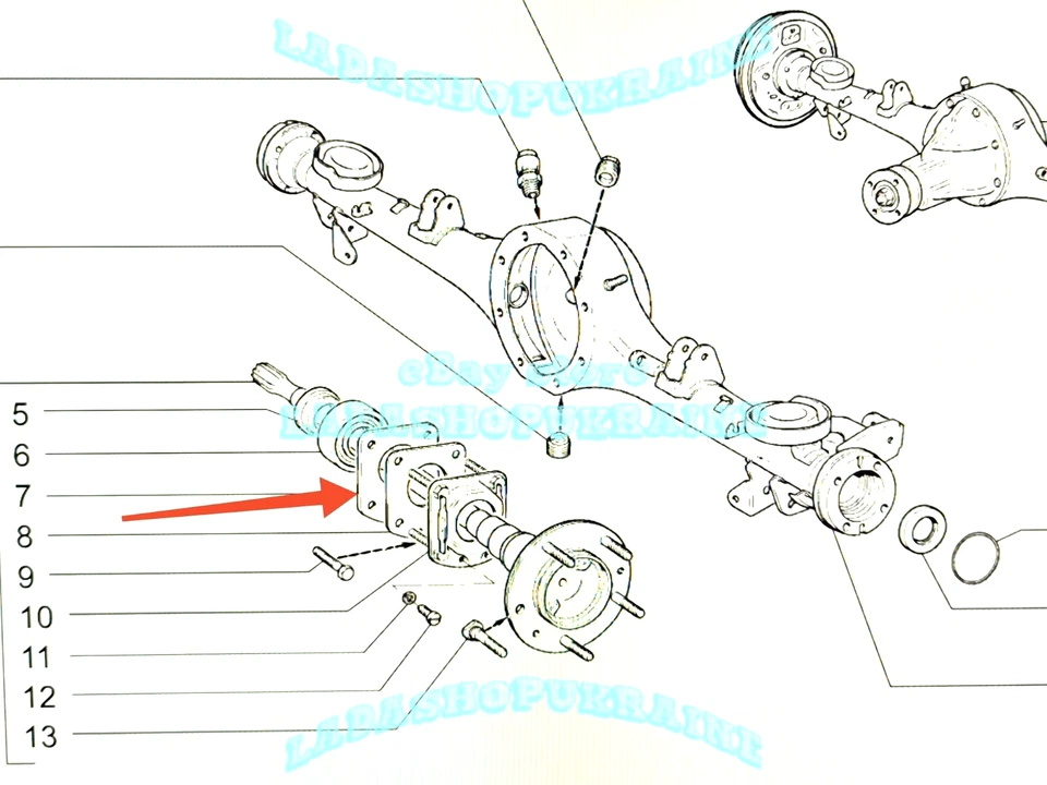 Placa Del Eje Trasero LADA NIVA 2121 21213 21214 2123 Eje Trasero Medio Eje Placa Foto 2 de 4