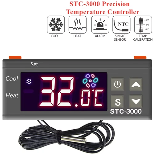 LED Digital Thermometer Temperature Controller Thermostat Regulator STC-3000