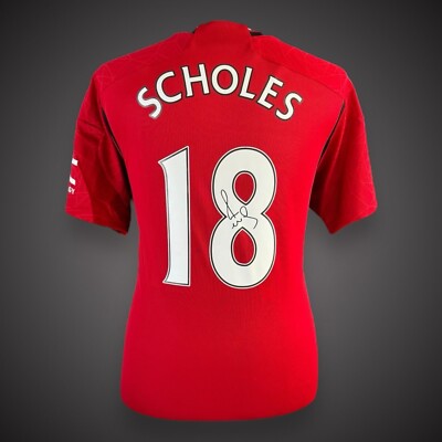 Paul Scholes Hand Signed Manchester United Football Shirt With