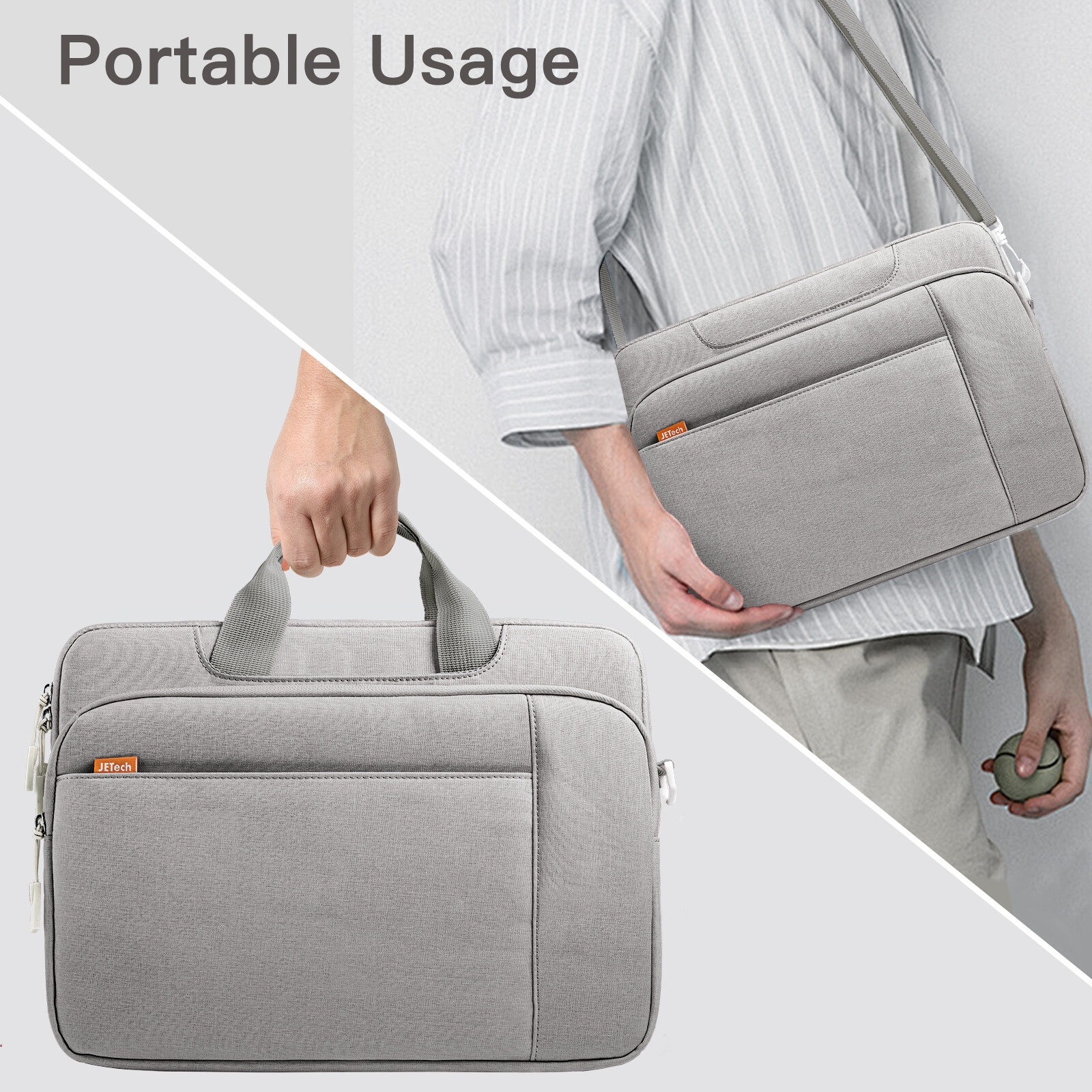 JETech 15 15.6 16 Inch Laptop Bag Case, Waterproof Slim Computer Sleeve Cover