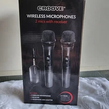  Croove Wireless Dual Microphones. 2 Mics with Receiver