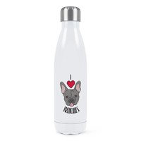 I Love Frenchies Doppelwand Wasserflasche Lustig Hund Welpe Thermo