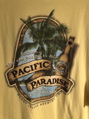 Pacific Paradise Sunny Island Brewing Men's T-shirt XXL