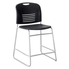 Safco 25" Counter Drafting Chair in Black and Silver