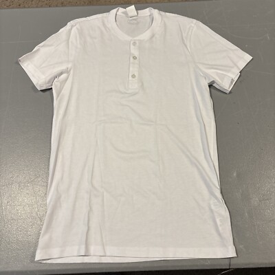 NWT Intimissimi Superior Cotton Short Sleeve Henley Top in White, Small
