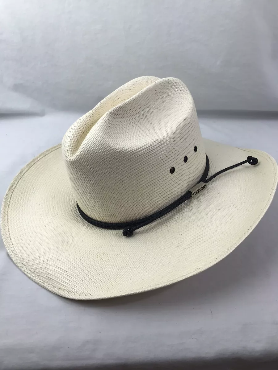 Stetson Carson 10x Natural Shantung Straw Oval Cowboy Hat Size 6 7