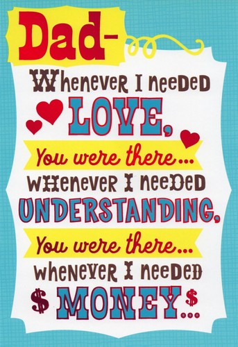 Funny HAPPY FATHER'S DAY Card FOR DAD, "Whenever I Needed Money…" by Hallmark +✉ - 第 1/5 張圖片