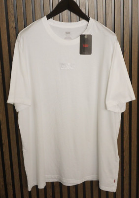 Men Levi's T-shirt White Cotton Pullover Size 2XL XXL XME989