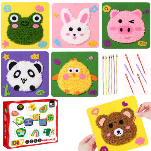 Punch Needle Kit Kids Needle Craft 6 Set Animal Punch With Pattern