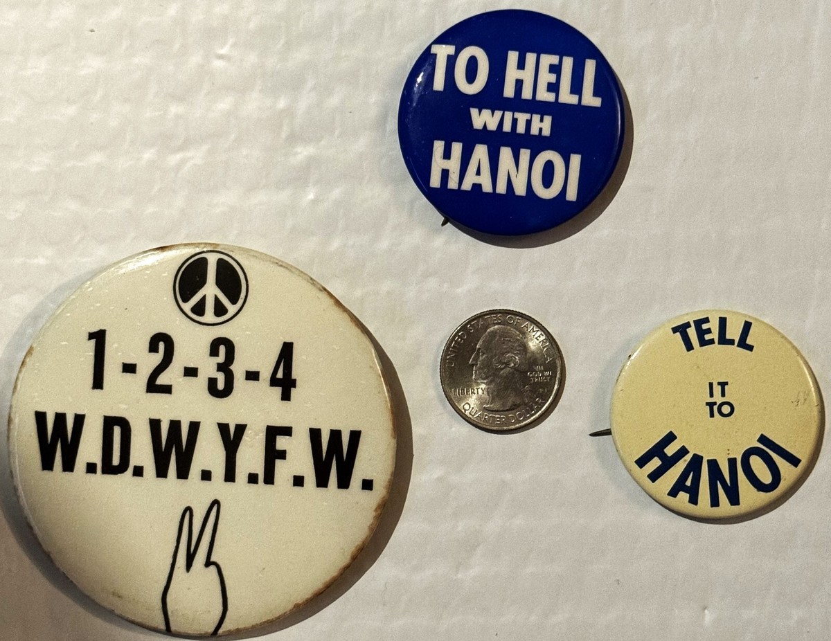 Original 1960s Vietnam War Protest Pin 3
