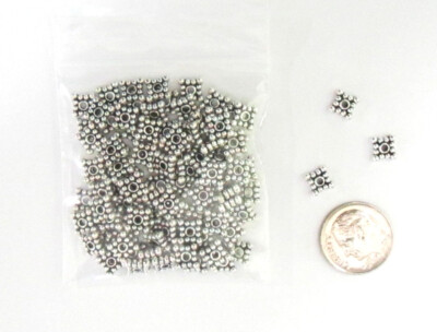 NEW-8 MM TIBETAN SILVER SQUARE SPACER BEADS -PKG 200-VERY NICE