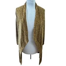 Paisley Raye Women's NWT SZ XS Open Front Brown Cardigan Textured Poly Blend