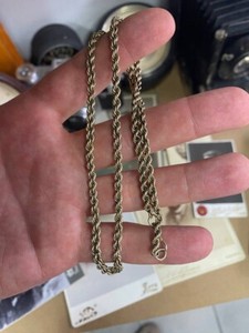 Authentic Men's Jewelry Body Chain made of 925 Sterling Silver with Gold Plated 20.4 grams