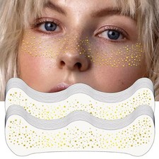 12Pack Glitter Skincare Freckles Face Tattoo Gold Sparkle Freckles Makeup Patch
