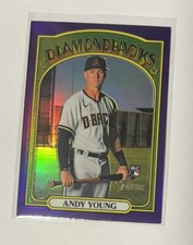 2021 Topps Heritage  Andy Young #590 Purple Chrome Rookie AZ Diamondbacks