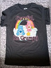 T-shirt Care Bears Careful I’m Grumpy gris petit