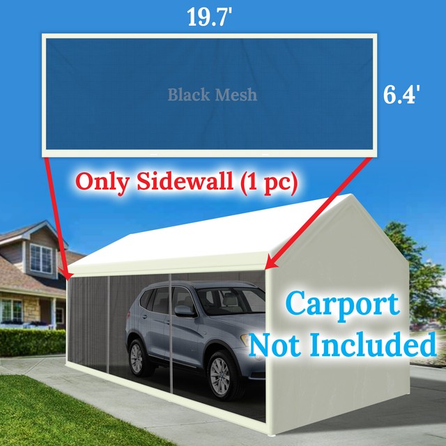 Replacement Sidewall 20x10ft Carport Party Tent Canopy Mosquito