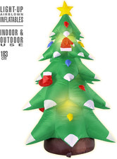 Albero Di Natale Gonfiabile Illuminato, Con Ventilatore Integrato, 183 Cm