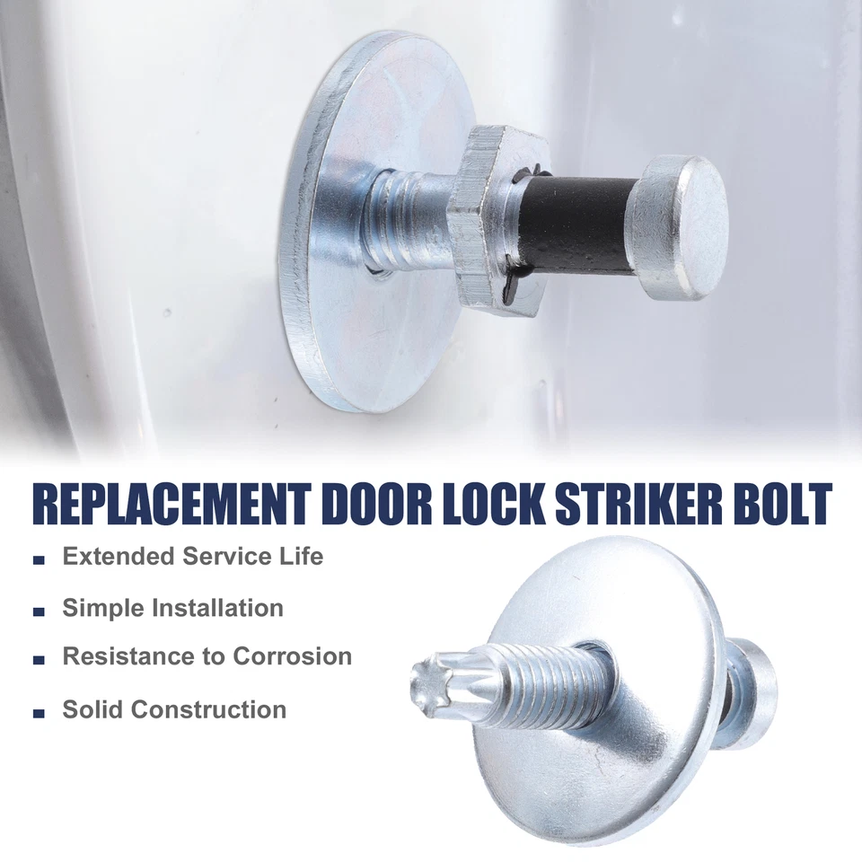 2pcs Car Door Latch Lock Striker Bolts Fit for Dodge for Ram B150 Silver Tone - Image 3 of 4