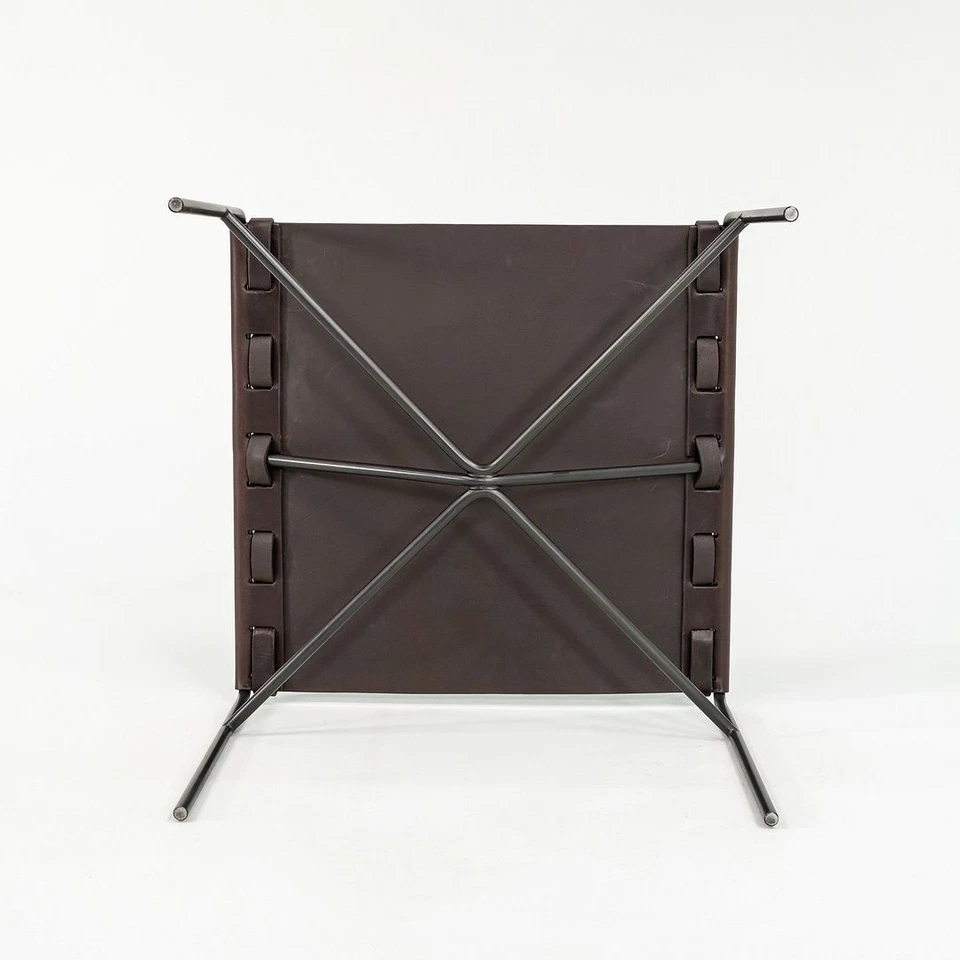 Gratz Industries TG-19 Ottoman in Dark Brown Leather w/ Blackened Frame Laverne - Image 4 of 4