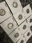 Roosevelt Dimes 10 Cent Coins, 90% Silver, Various 1951-1964, Lot of 10