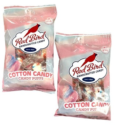 2pc Set 4 oz Each RED BIRD Handcrafted Cotton Candy Puffs Easter Treats Fat-free