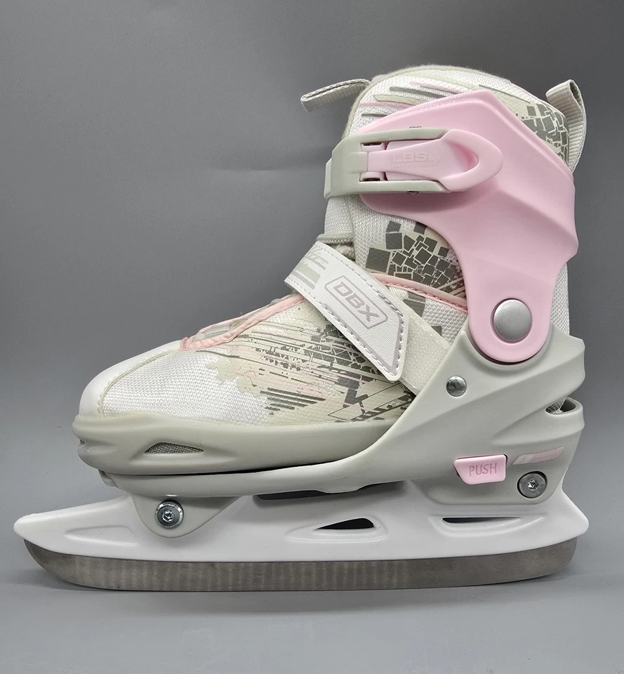 Patins de gelo ajustáveis congelamento rosa e branco DBX meninas tamanhos 1 - 5 PVF3CFY6 ajuste - Imagem 3 de 4