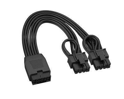 12VHPWR Cable Extension 16 Pin Female To Dual 8 Pin 6+2 Male PCIe GPU Power