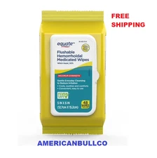 Equate Witch Hazel Flushable Hemorrhoidal Medicated Wipes, 48 Count