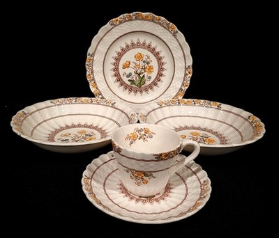 SPODE COPELAND BUTTERCUP DEMITASSE CUP & SAUCER CEREAL BOWLS BREAD PLATE ENGLAND