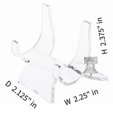 4 Curved Stands Clear Acrylic Display Easel Stand for Rock Fossil Mineral MEDIUM