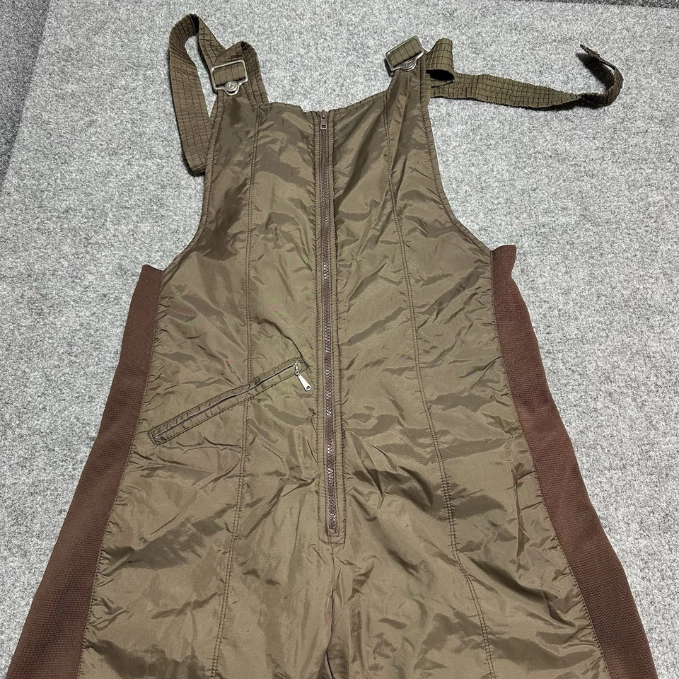 Pantalones de esquí de nieve Randy Obermeyer para hombre de colección (años 80’s) talla (XL) marrón baberos 1/2 cremallera RARO Foto 3 de 4