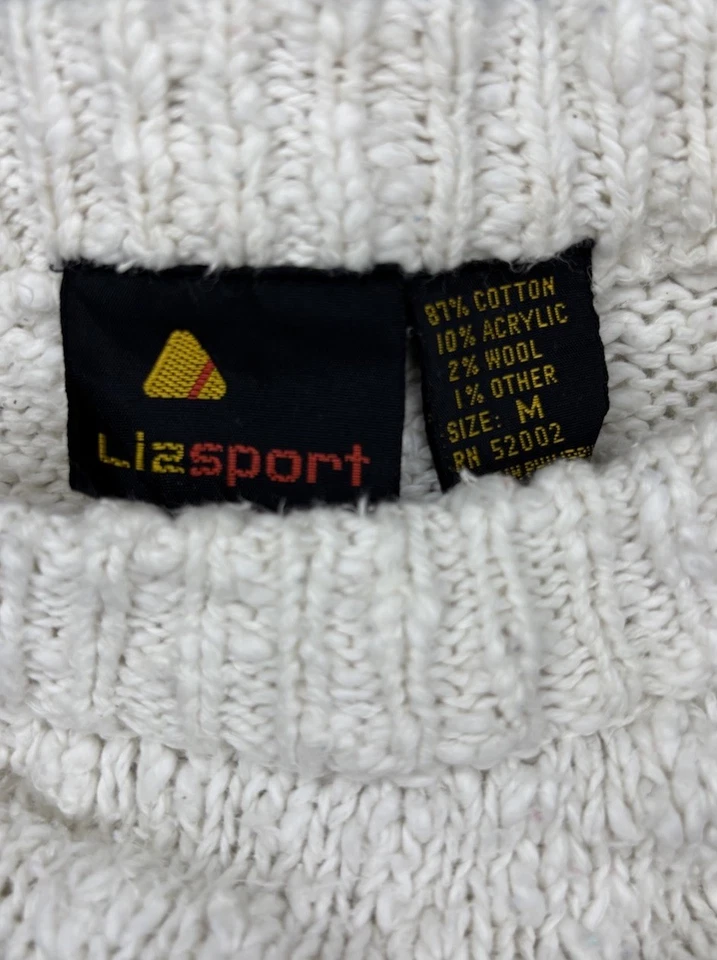 Cárdigan Suéter Vintage Años 90’s Liz Sport Multicolor Retro Tejido Abstracto Mujer’s M Foto 3 de 4