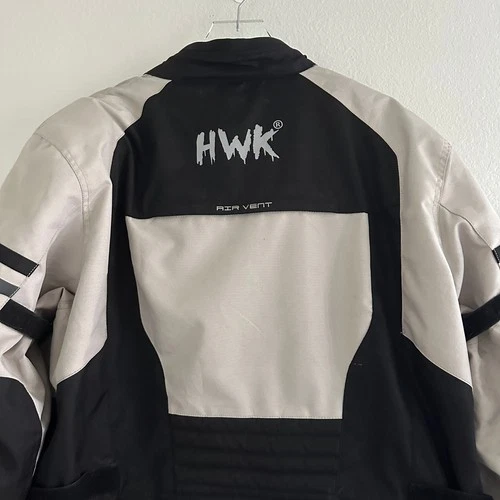 HWK Motorcycle Jacket Mens XXL Grey Black Padded Armor Vent Biker Touring image 11