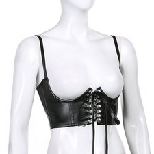 Fashion Waist Belt Underbust Corset Thin Underbust Strapless Wide Belt Black
