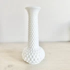 E O Brody Co. M-2900 Made in U.S.A Hobnail Bud Vase White Milk Glass Vintage