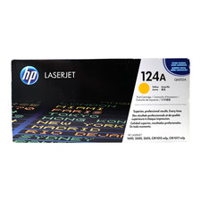 HP 124A Yellow Original LaserJet Toner Cartridge Genuine OEM Printer Supply