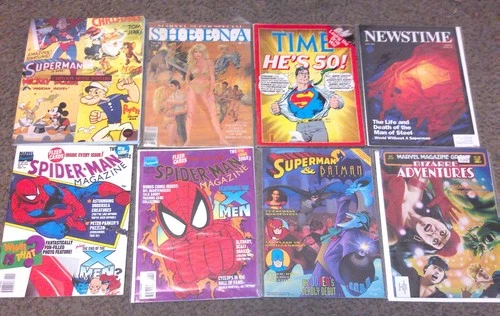 LOT 21 COMIC MAGAZINES - SPIDER-MAN, BATMAN, SUPERMAN, CONAN - BRONZE AGE TO MOD