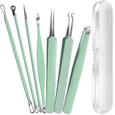 7 Pcs Surgical Grade Blackhead Remover Tools and Pimple Popper Tool Kit, Ingr...