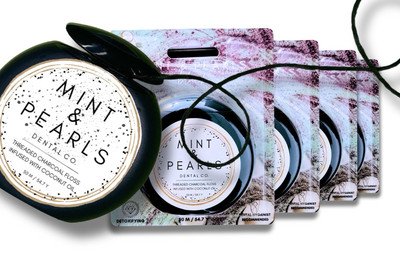 Mint & Pearls Dental Floss with Charcoal And Coconut Oil 4-pack