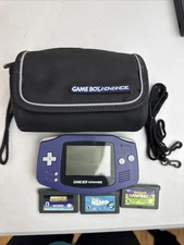 Nintendo Game Boy Advance GBA Indigo Console Accessories & Carrying Case Tested!