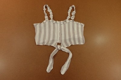 Isla Bonita Womens Large Brown White Striped Ruffle Straps Tie-Front Tank Top