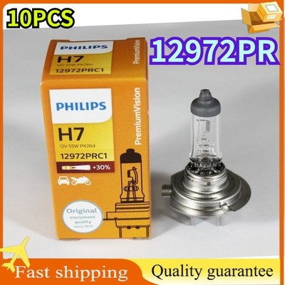 10PC PHILIPS H7 12V55W 12972PR +30% PX26d headlights car bulb premium automotive
